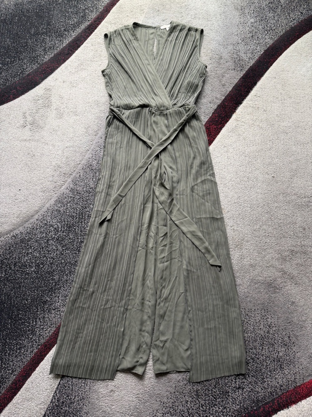 Etcetera Matcha Tea Leaf Green Pleated Formal Jumpsuit